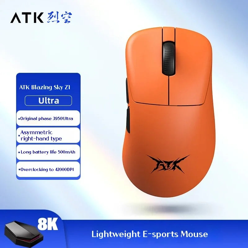 ATK Z1 Pro Max Ultra Wireless Gaming Mouse Customized Foot PAW3950 Ultra Smart Speed Wireless 8k Polling Rate 0.39ms Low Latency