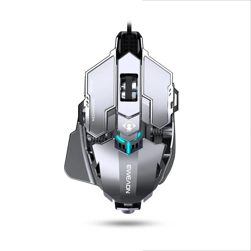 Mechanical Metal Gaming Mouse Wired Ergonomic RGB Backlit Game Mouse 12800 DPI Optical USB Mause Computer Mouse For Desktop PC