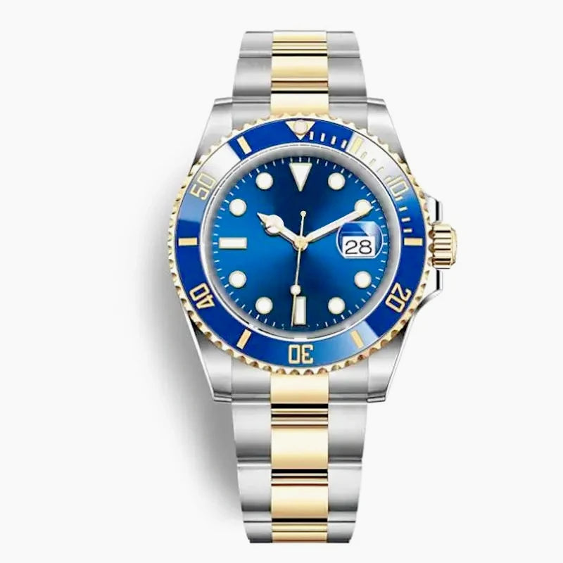 New High Quality Luxury Premium Men's Watch with Mechanical Winding Strap 904L Stainless Steel Black Blue Waterproof