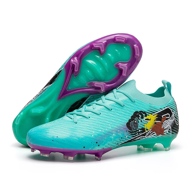 New Men Soccer Shoes FG Non-Slip Long Spikes Football Boots Soccer Cleats Training Shoes Match Ultralight Outdoor Drop Shipping