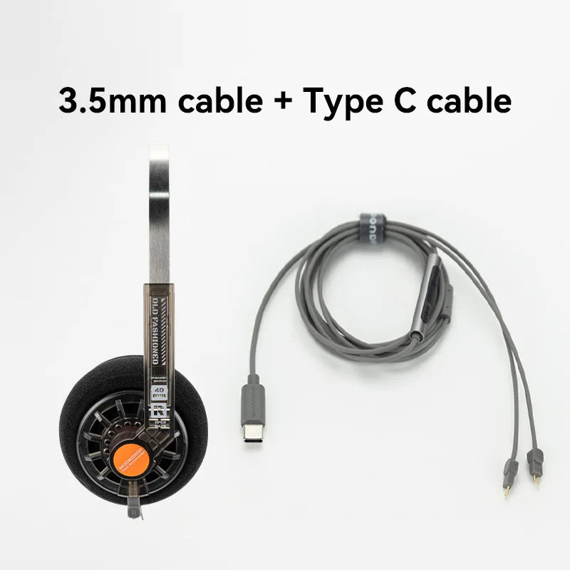MOONDROP OLD FASHIONED On-Ear Headphone 40mm large dynamic driver 0.78-2pin 3.5mm Plug
