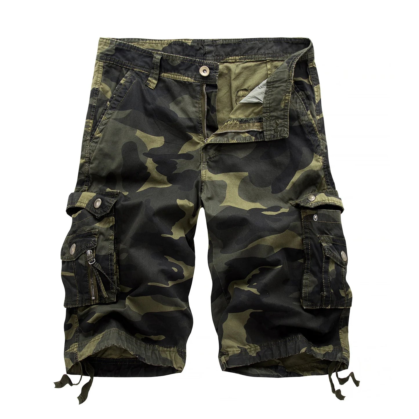 Camouflage loose work pants for men, 2025 summer military camouflage shorts for men, fashionable camouflage multi pocket work sh