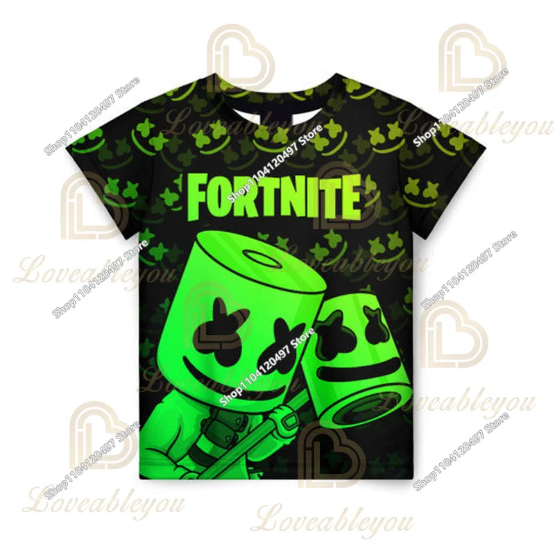 Camiseta Fortnite para niños Banana Peely, camiseta para hombre y mujer, camiseta Battle Royale Game, tops de verano Harajuku