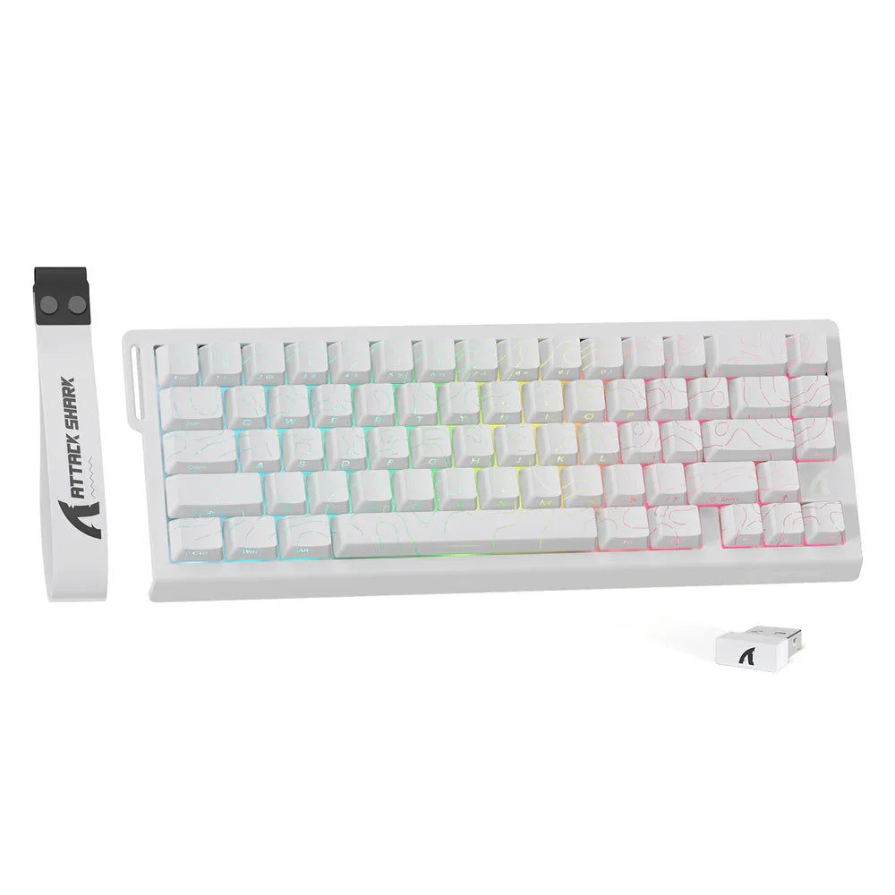 ATTACK SHARK X68PRO HE Tastiera gaming wireless Rapid Trigger con attuazione regolabile, hot-swap, retroilluminazione RGB, BT/2.4GHz/cablata