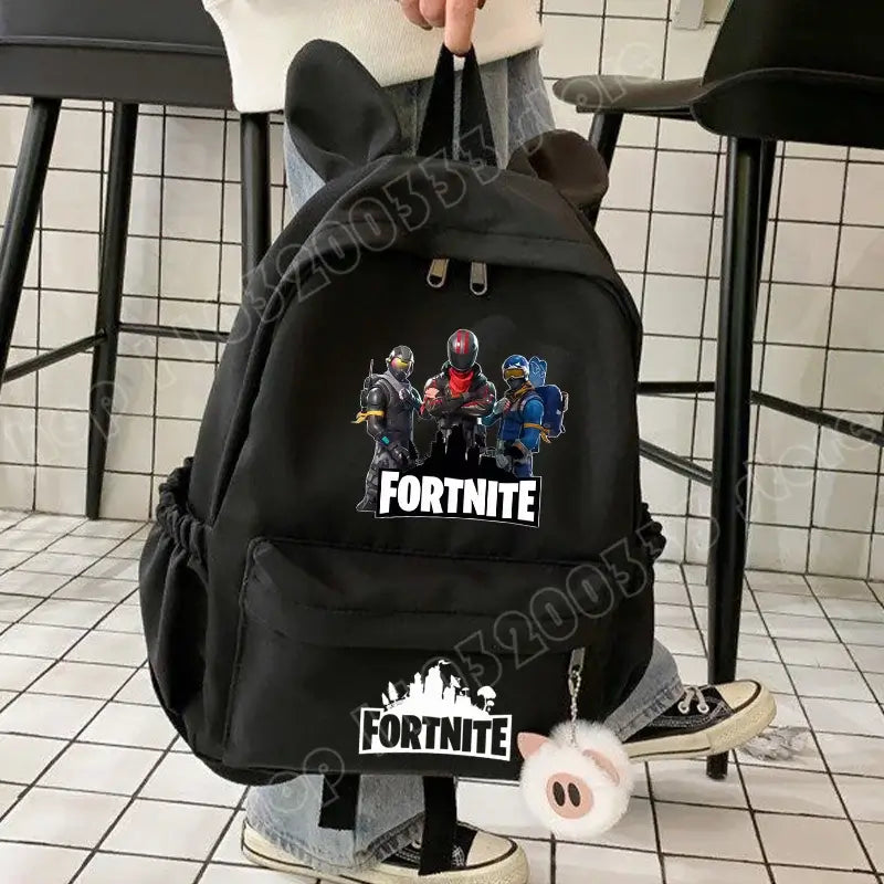 Ny Fortnite-tegneserierygsæk til drenge og piger, afslappet skoletaske med stor kapacitet, elevtaske med kaninører, rejserygsæk, gave til skoleartikler