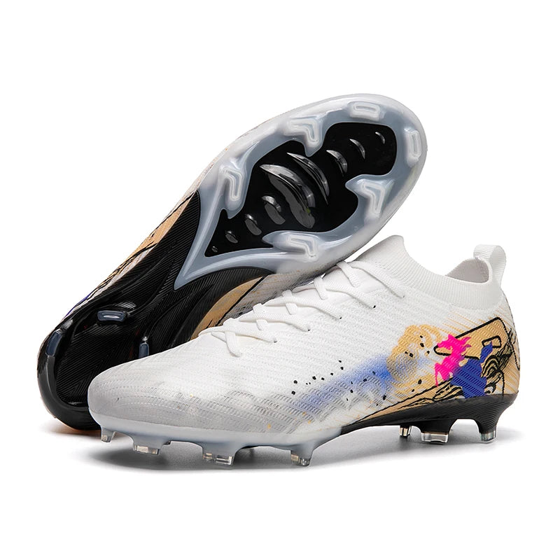 Novas Chuteiras de Futebol para Homem, Chuteiras de Futebol FG Antiderrapantes para Treino, Chuteiras de Futebol com Pitões Longos para Jogo, Ultraleves, Exterior, Dropshipping