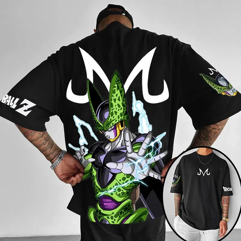 T-shirt in cotone a maniche corte con stampa Dragon Ball Z Son Goku Vegeta, per uomo e donna, stile Harajuku Y2K vintage, streetwear estivo