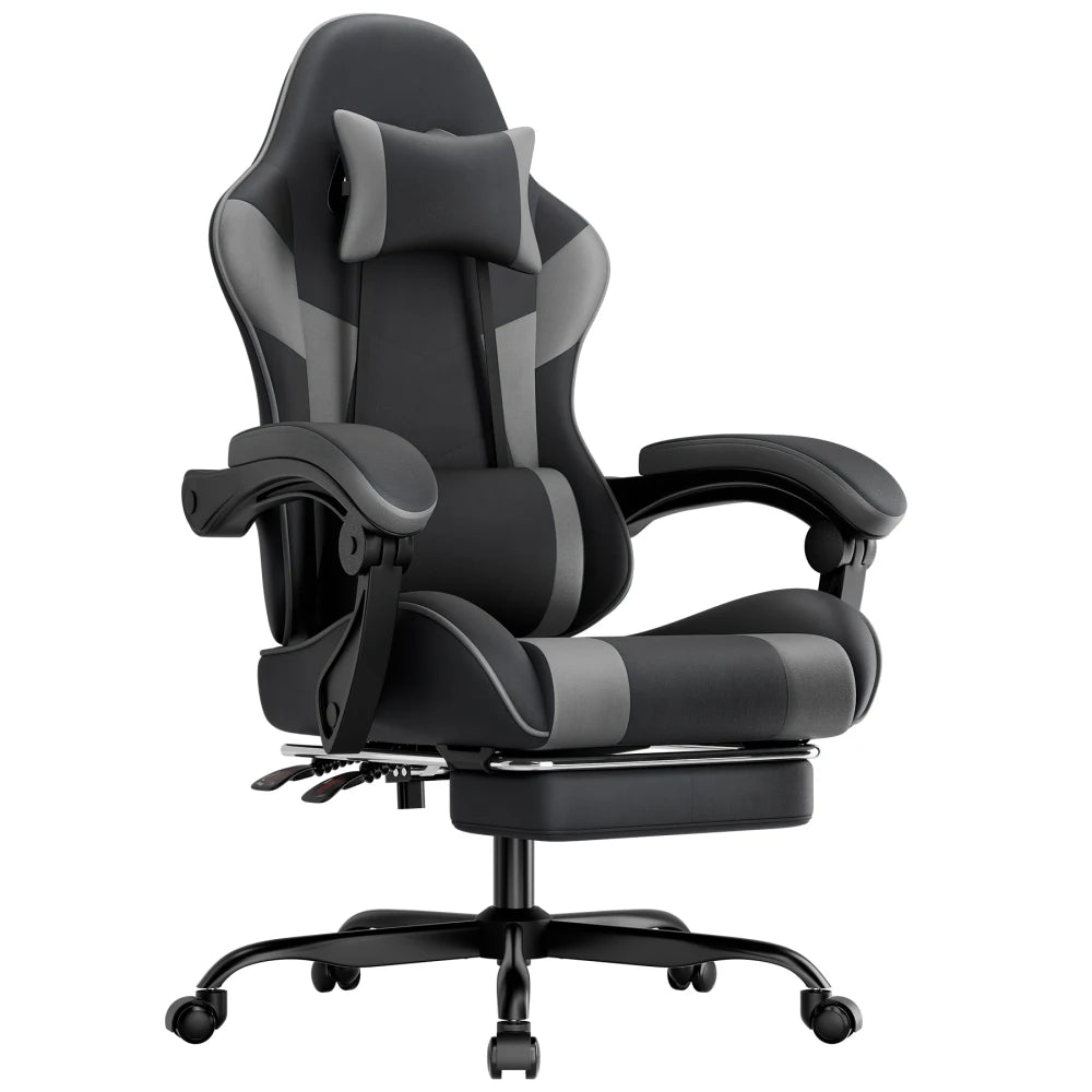 Ergonomic Computer Gaming Chair with Waist Support, Breathable PU Leather Office Chair, Seat Height and Backrest Adjustable