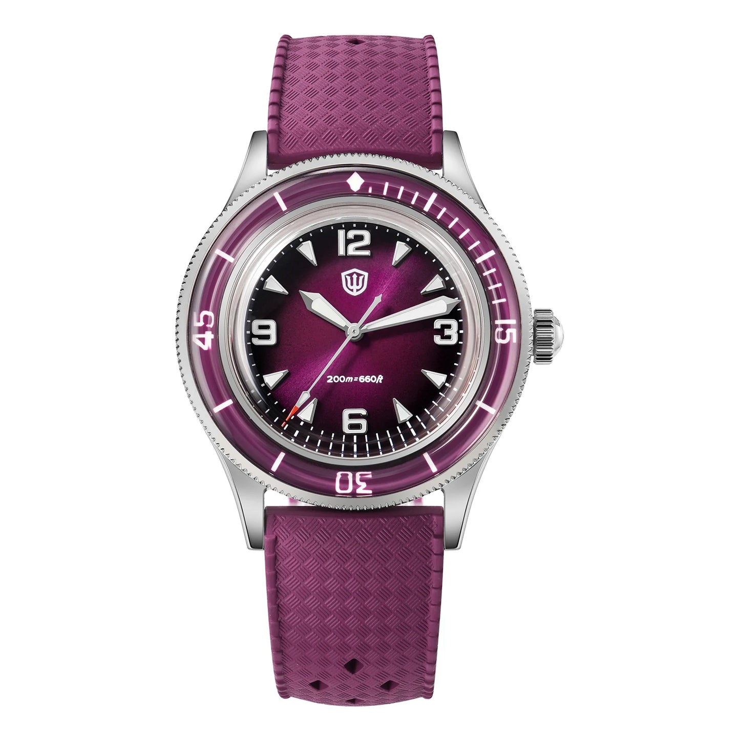 Watchdives 50-Fathoms Watch VH31 Sweep Seconds Quartz Movement Luminous 200m Waterproof Sapphire Stainless Steel Watches WD50Q