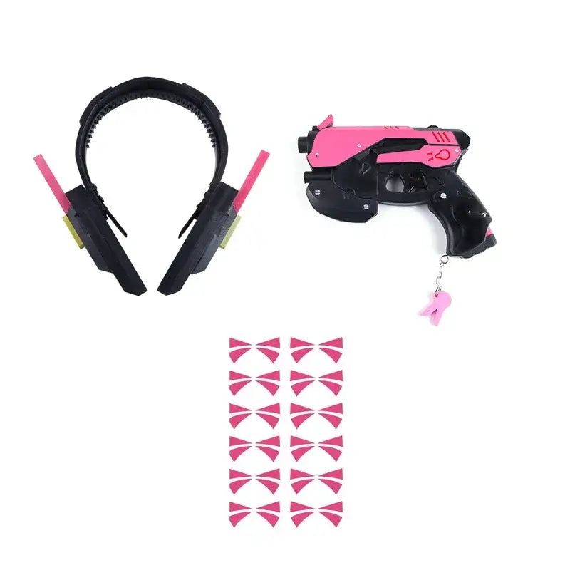 Overwatch D.Va Ohrhörer-Pistole Hana Song DVA Waffe Pistole Cosplay-Requisiten Weihnachts- Halloween-Partyspielzeug Cosplay-Accessoires