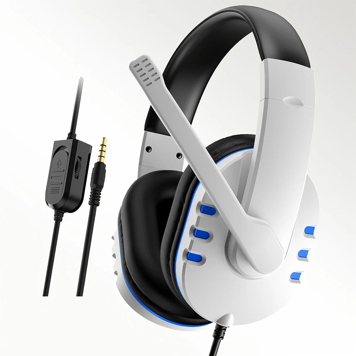 7260 Wired Headphones with Microphone,Suitable for work meetings、Study Recording、Entertainment Games,Compatible:PS4/PS5/Xbox One
