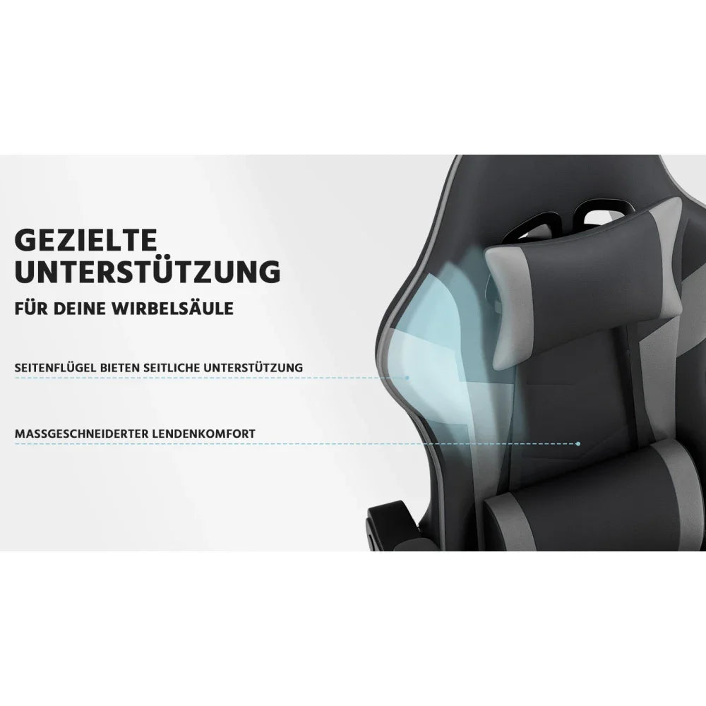Gaming Chair Ergonomic Gaming Chair with Lumbar Support, Breathable Pu Leather Office Chair,Comfortable Computer Chair