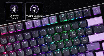 Redragon K740 PRO 98 Keys Wireless RGB Gaming Keyboard, 3-Mode PBT Mechanical Keyboard w/Solid Aluminum Base,