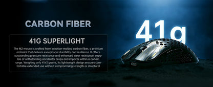 MAMBASNAKE M2 Ultra-Lightweight Wireless Gaming Mouse, PAW3395PRO Sensor 40000 DPI, 41g Carbon Fiber, Tri-Mode