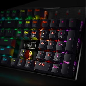Redragon K556 RGB LED Backlit Wired 104 Keys Hot-Swap Noise Absorbing Foams Mechanical Gaming Keyboard