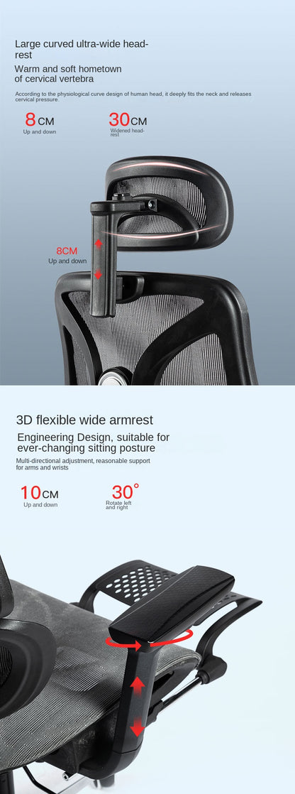 UVR Computer Gaming Chair Ergonomic Design Backrest Armchair Comfortable Reclining Boss Chair Lift Swivel Mesh Office Chair