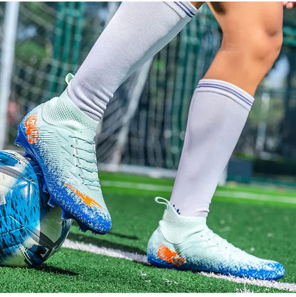 Pro Performance HighCut Soccer Boots FG Long Studs Breathable Lightweight Cleats for Outdoor Grass Matches and Daily Training