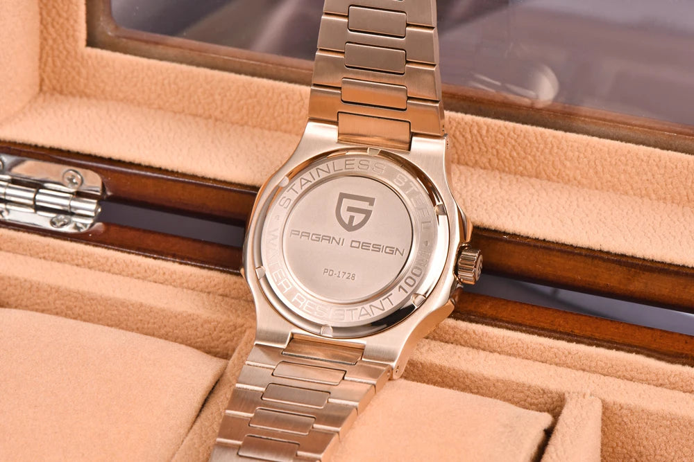 New man DESIGN Automatic luxury Pugani Mechanical Watch With glasses anti-Reflective Sapphire Light needles, man sport Watch, Local Delivery