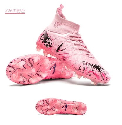 ro Performance HighCut Soccer Boots FG TF Studs Breathable Lightweight Cleats for Outdoor Grass and Turf Training Matches