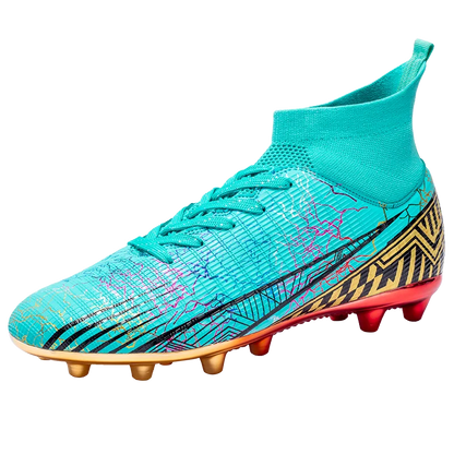 Men's Football Shoes Professional Gold Plated FG Soccer Cleats High Performance Sports Sneakers for Artificial Grass Competitive