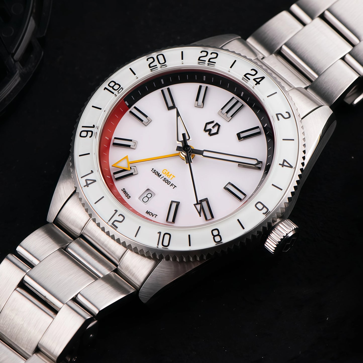 Comes With Rubber Strap Man's Automatic Watch Quartz Swiss Movement BGW9 Luminous Bezel 4-Pin GMT 150 Meters Waterproof Diving