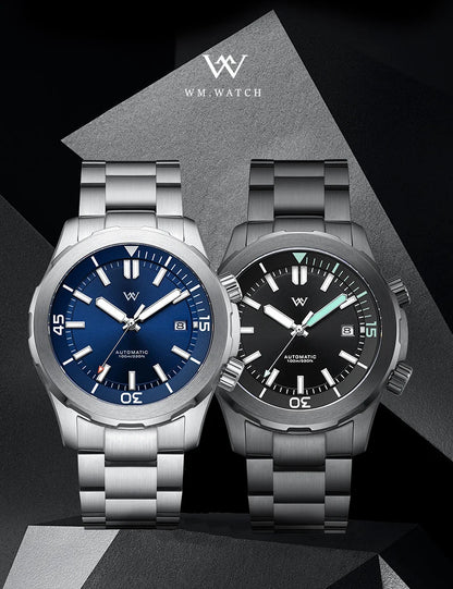 WM Watch Men Automatic Mechanical Watch Miyota8215 Sapphire AR Coated 100M Waterproof Man Business Welly Merck Watches 199M-WM