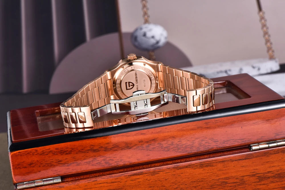 New man DESIGN Automatic luxury Pugani Mechanical Watch With glasses anti-Reflective Sapphire Light needles, man sport Watch, Local Delivery