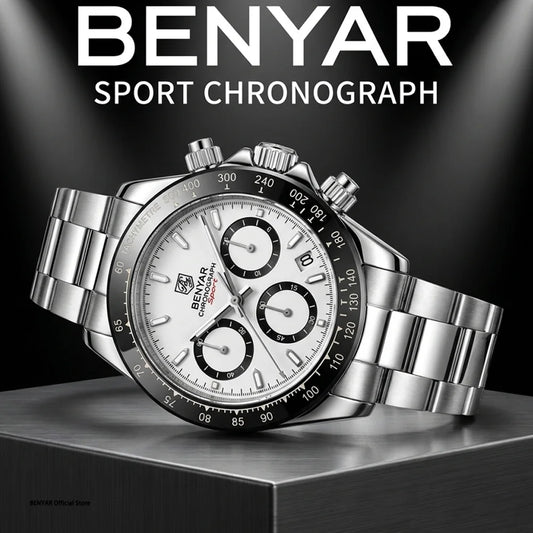 Relojes Hombre 2026 BENYAR New  Watches Men Luxury Brand Chronograph Male Sport Watches Waterproof Stainless Steel Quartz  Watch