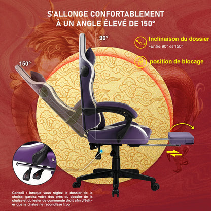 GTPLAYER Gaming chair Gamer chair with Bluetooth Speakers and Footrest Dragon Series Office Chair Ergonomic Gaming chair