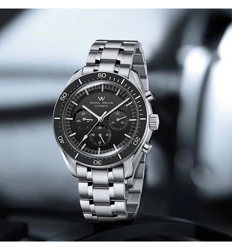 WM Watch Automatic Mechanical Watch 200M Waterproof Casual Classic Business Welly Merck Men Watches 170M-WM