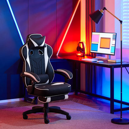 WOLTU Executive Office Chair Breathable Gaming Chair Ergonomic Gamer Computer Chair with Lumbar Cushion Headrest Footrest