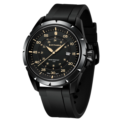 Orologio da uomo SAPPHERO – Orologio al quarzo di lusso, impermeabile fino a 50 m, dotato di un meccanismo importato e di una cassa in acciaio inossidabile – Un’idea regalo ideale per l’uomo.