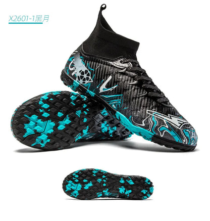 ro Performance HighCut Soccer Boots FG TF Studs Breathable Lightweight Cleats for Outdoor Grass and Turf Training Matches