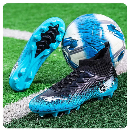 Pro Performance HighCut Soccer Boots FG Long Studs Breathable Lightweight Cleats for Outdoor Grass Matches and Daily Training