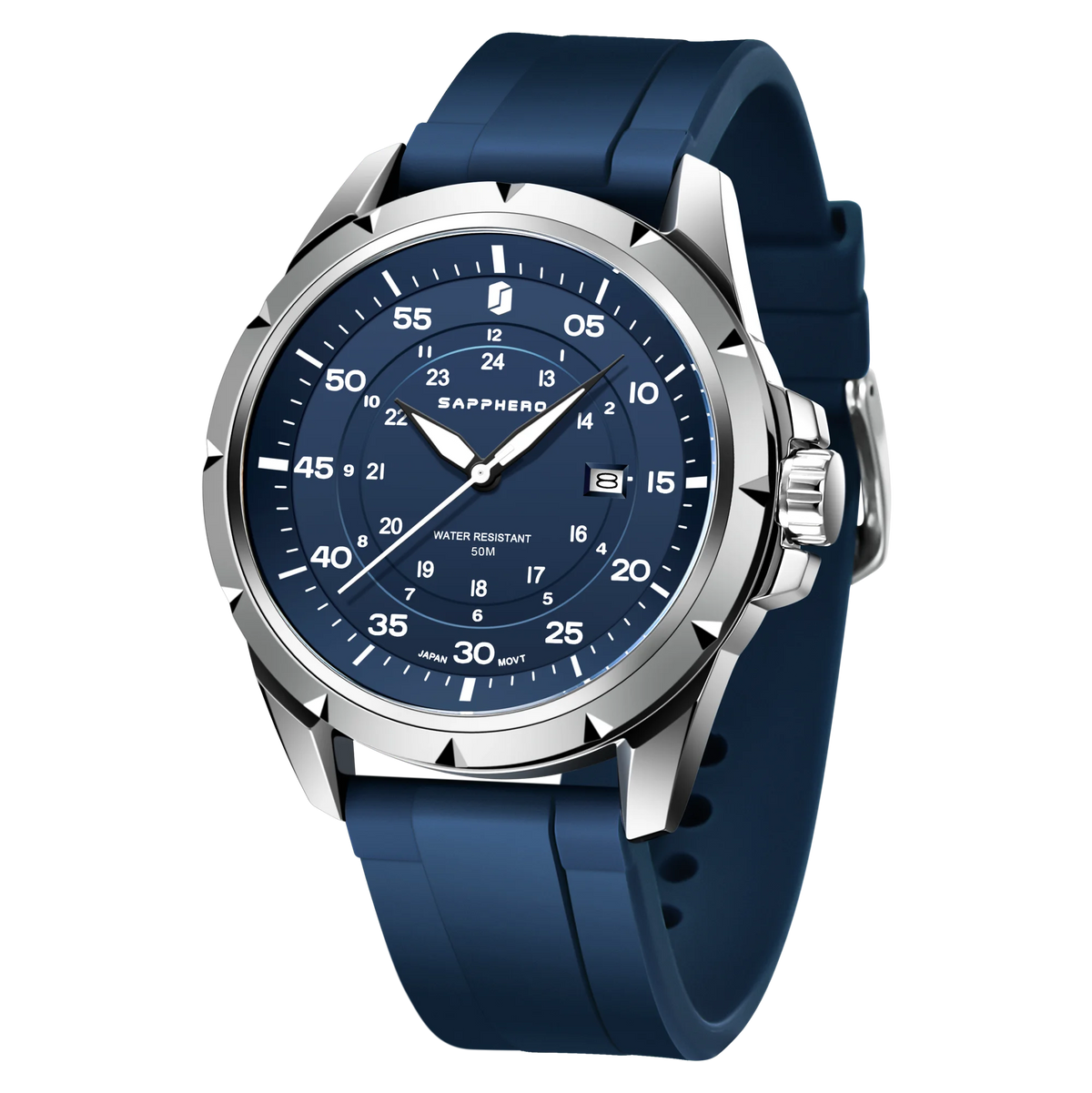 Orologio da uomo SAPPHERO – Orologio al quarzo di lusso, impermeabile fino a 50 m, dotato di un meccanismo importato e di una cassa in acciaio inossidabile – Un’idea regalo ideale per l’uomo.