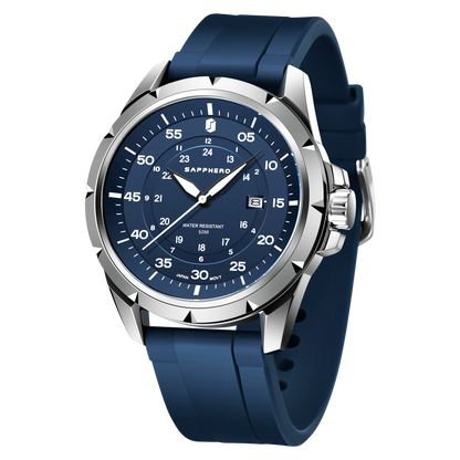 Orologio da uomo SAPPHERO – Orologio al quarzo di lusso, impermeabile fino a 50 m, dotato di un meccanismo importato e di una cassa in acciaio inossidabile – Un’idea regalo ideale per l’uomo.