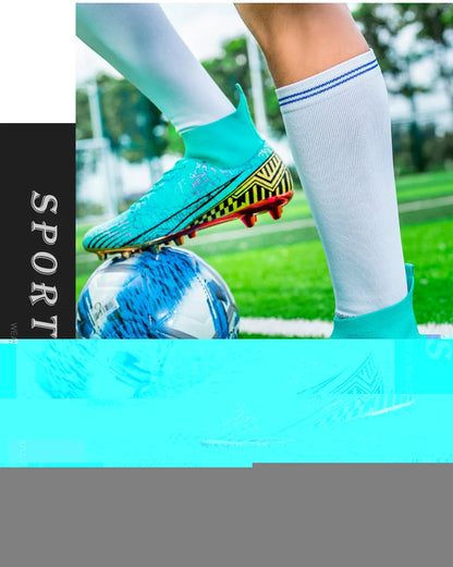 Men's Football Shoes Professional Gold Plated FG Soccer Cleats High Performance Sports Sneakers for Artificial Grass Competitive