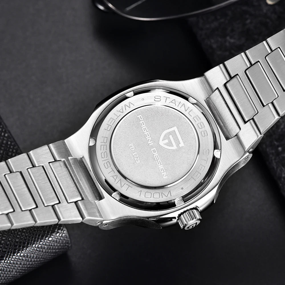 New man DESIGN Automatic luxury Pugani Mechanical Watch With glasses anti-Reflective Sapphire Light needles, man sport Watch, Local Delivery