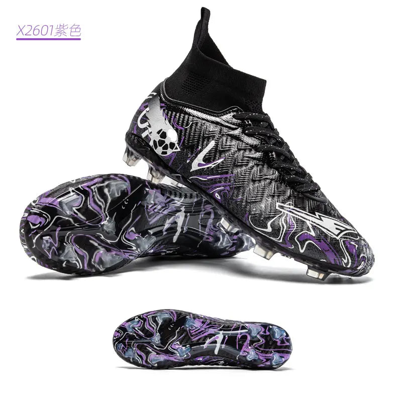 ro Performance HighCut Soccer Boots FG TF Studs Breathable Lightweight Cleats for Outdoor Grass and Turf Training Matches