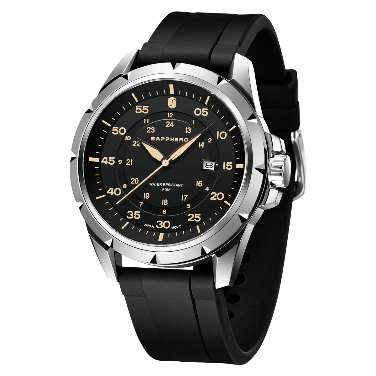 Orologio da uomo SAPPHERO – Orologio al quarzo di lusso, impermeabile fino a 50 m, dotato di un meccanismo importato e di una cassa in acciaio inossidabile – Un’idea regalo ideale per l’uomo.