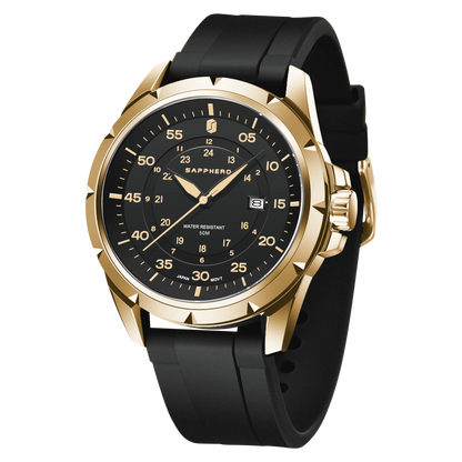 Orologio da uomo SAPPHERO – Orologio al quarzo di lusso, impermeabile fino a 50 m, dotato di un meccanismo importato e di una cassa in acciaio inossidabile – Un’idea regalo ideale per l’uomo.