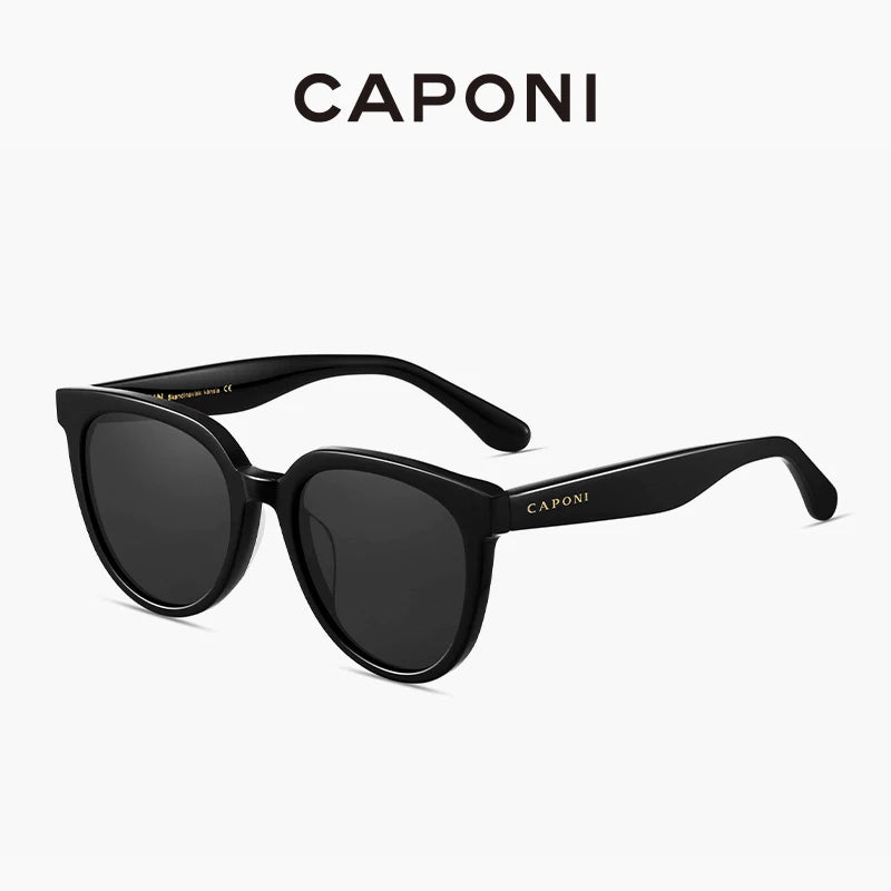 Óculos de sol de design da marca CAPONI para mulher, estilo retro, para raparigas, estilo coreano, polarizados, com proteção UV, modelo BH31031