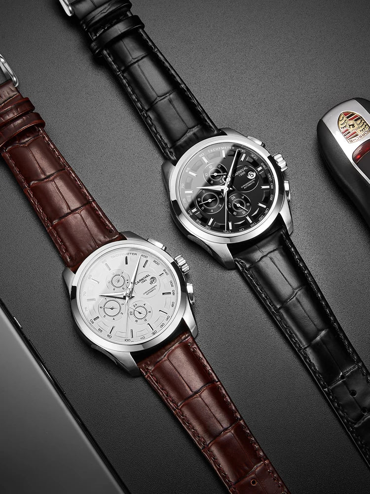 relogio masculino New Carnival Automatic Watches Men Business Mechanical Clock Leather Strap Waterproof Luxuey Brand Clock