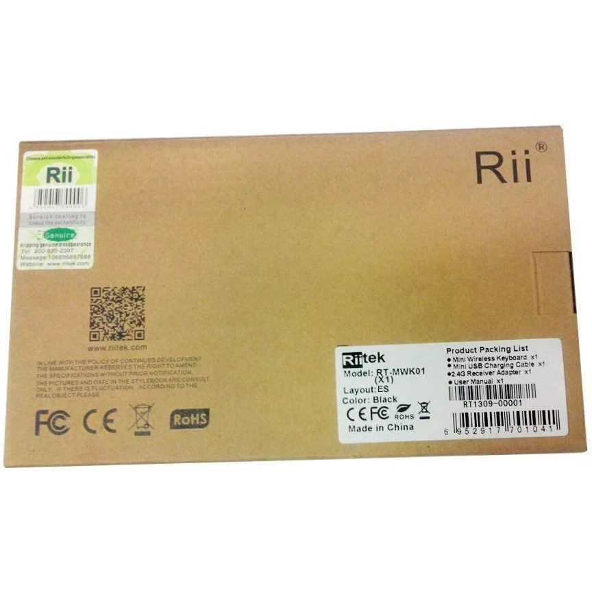 Rii Mini Wireless English Keyboard with TouchPad for Android TV Box/Mini PC/Laptop Mac, Laptop, Windows, Tablet