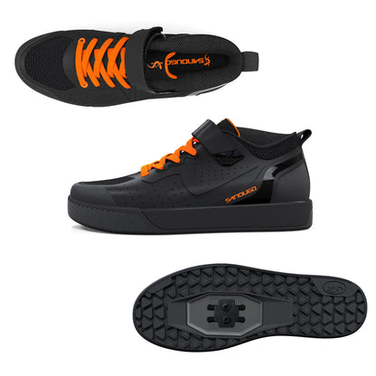 Sandugo Cycling Shoes for Men Suitable for Mountain Bike Downhill Uphill and Indoor Bicycle Compatible With SPD and Flat Pedal