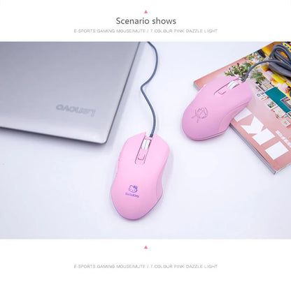 UTHAI DB49 Wired luminous pink mouse 1600 (dpi) computer accessories peripheral cute girl girl gaming mouse