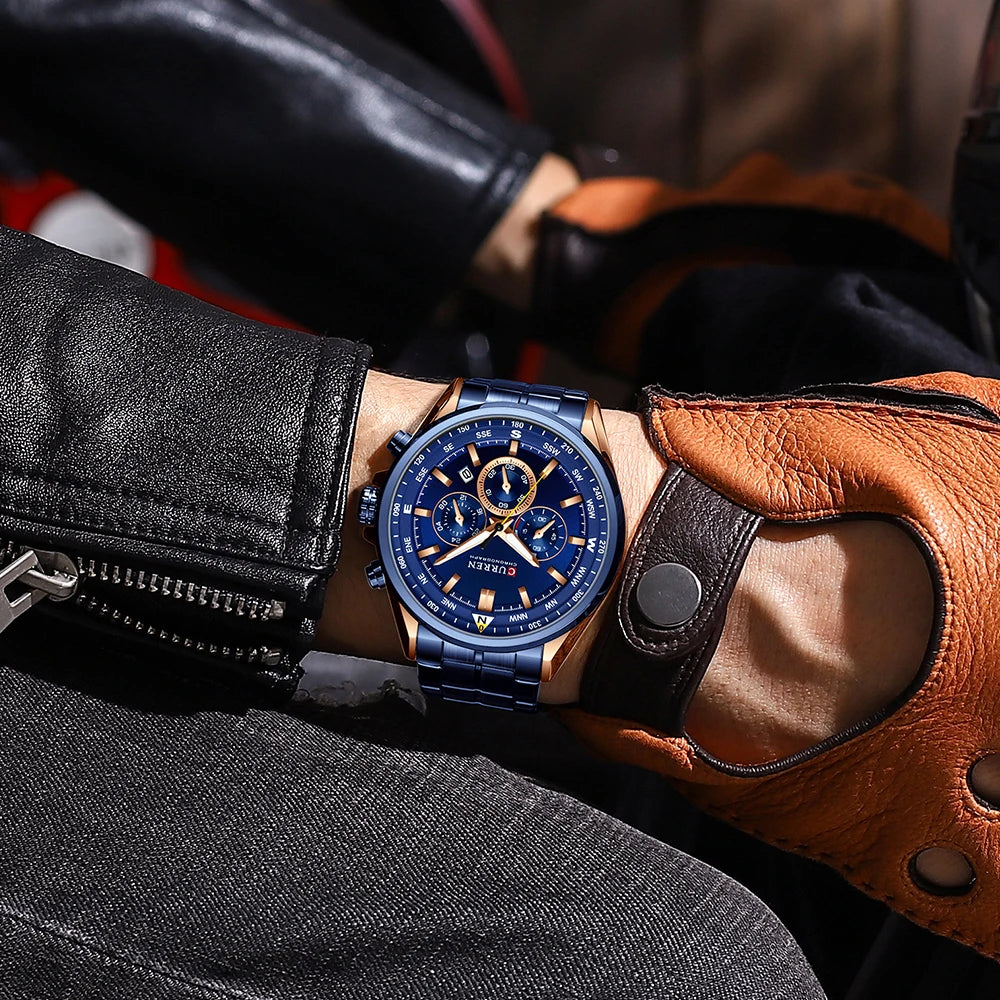Orologio da uomo CURREN – Orologio di tendenza di un marchio prestigioso, modello di lusso, impermeabile, in acciaio, stile sportivo, cronografo al quarzo