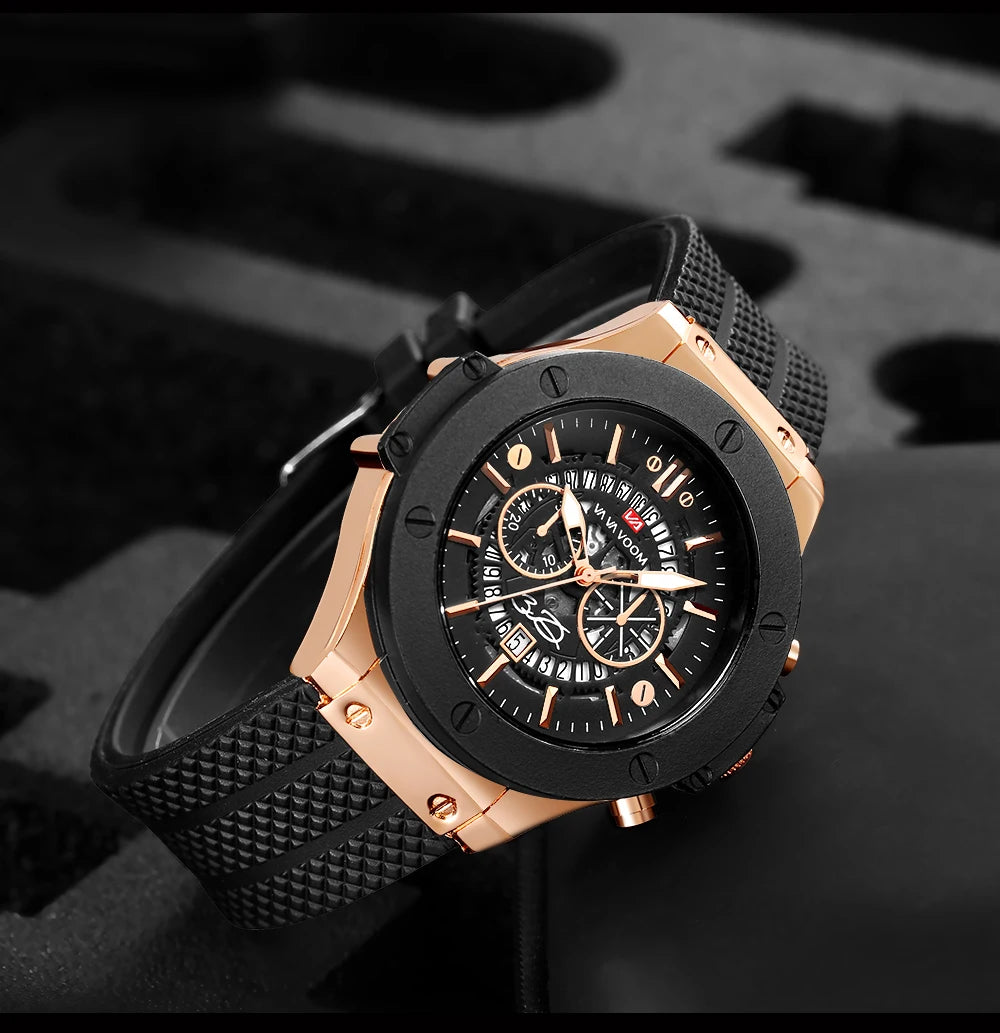 Montre pour homme de luxe, sportive, bracelet en silicone, mouvement japonais, calendrier, quartz, étanche – Relogio Masculino
