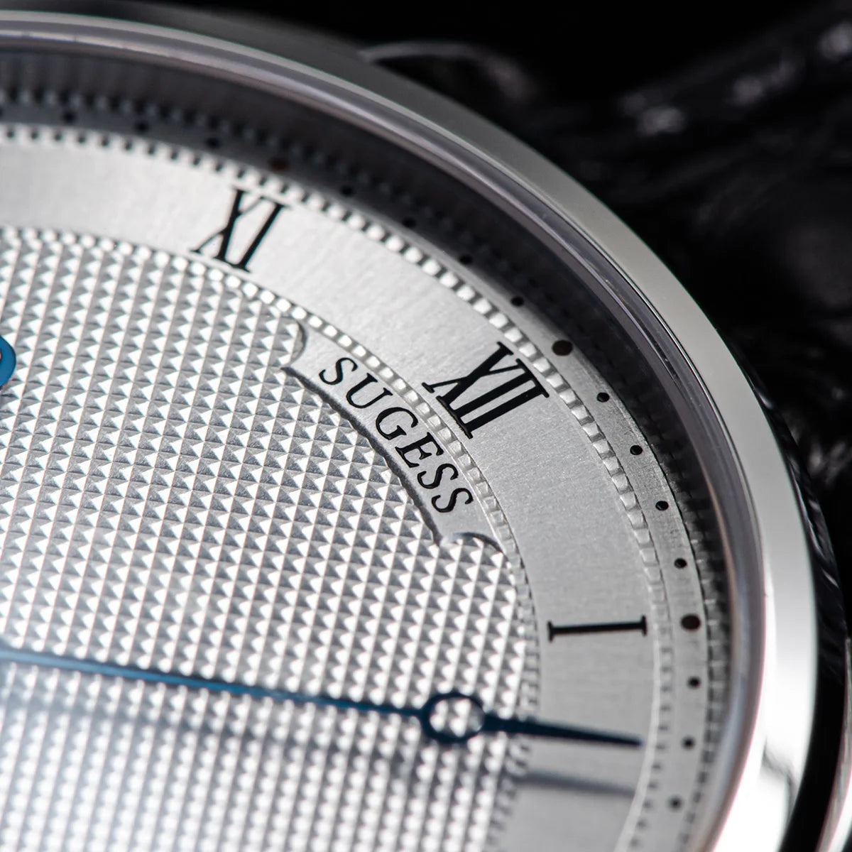 Montres pour homme Sugess Tourbillon ST8230 : montre-bracelet squelette vintage mécanique avec mouvement authentique de Tianjin, élégante, en cuir de crocodile