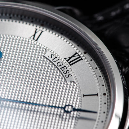 Montres pour homme Sugess Tourbillon ST8230 : montre-bracelet squelette vintage mécanique avec mouvement authentique de Tianjin, élégante, en cuir de crocodile